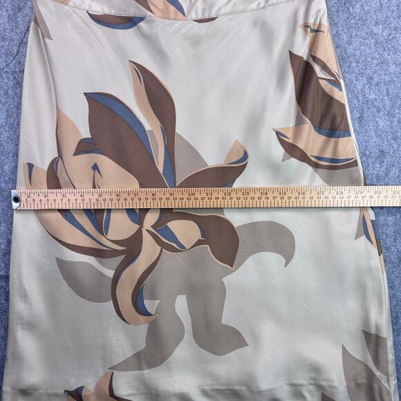 Banana Republic Women's 10 Silk Floral Tan A Line Skirt - Picture 2 of 6